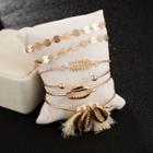 Set Of 6: Alloy Pineapple Shell Bracelet (assorted Designs) 8196 - One Size