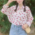 Cherry Print Shirt As Shown In Figure - One Size