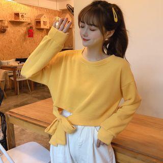 Tie-hem Cropped Pullover