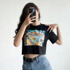 Cropped Loose-fit Printed T-shirt