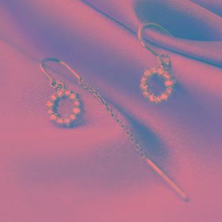 925 Sterling Silver Rhinestone Hoop & Bar Drop Earring