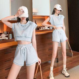 Cap-sleeve Crop Top / Jogger Pants / Shorts / Set