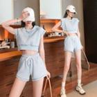 Cap-sleeve Crop Top / Jogger Pants / Shorts / Set