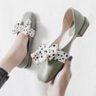 Chunky Heel Dotted Bow Pumps
