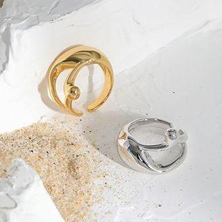 Polished Cutout Sterling Silver Open Ring