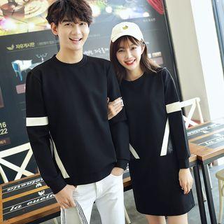 Couple Matching Contrast Trim Pullover / Pullover Dress
