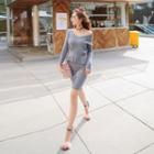 Set: Peplum Sweater + Knit Skirt