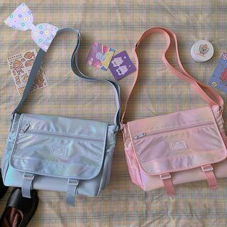 Nylon Iridescent Messenger Bag