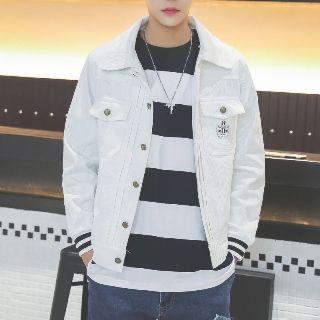 Stripe Trim Corduory Jacket