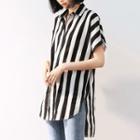 Short-sleeve Striped Shirt Stripes - Black & White - One Size