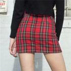 Plaid Pencil Mini Skirt
