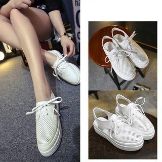 Lace-up Slingback Platform Shoes