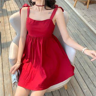 Sleeveless Mini Dress Red - One Size