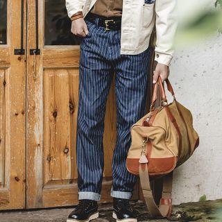 Pinstripe Straight-leg Jeans