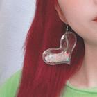 Transparent Plastic Heart Dangle Earring