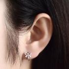 Bow Sterling Silver Earring 1 Pr - Silver - One Size