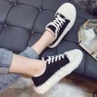 Furry Lace-up Sneakers
