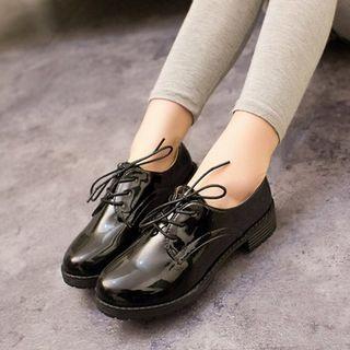 Patent Lace Up Flats