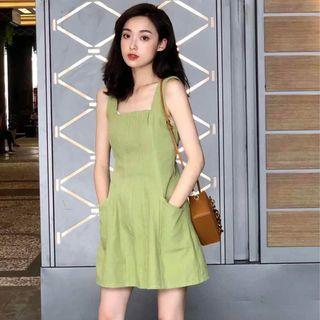 Square Neck Mini A-line Tank Dress