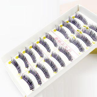 False Eyelashes 10 Pairs - Black & Purple - One Size