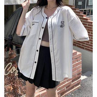 Short-sleeve Bear Printed Jacket