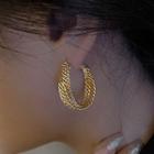 Cutout Alloy Earring 1 Pair - Earring - Silver Needle - Gold - One Size