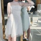 3/4-sleeve Sequined A-line Dress