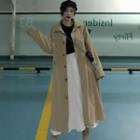 Single-breasted Long Jacket / Midi Accordion Pleated Skirt