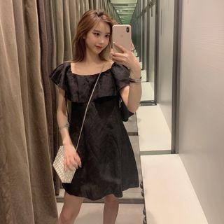 Square Neck Ruffle A-line Dress