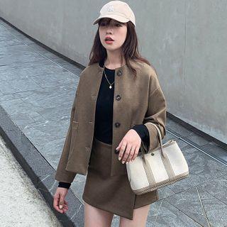 Buttoned Jacket / Plain Skort