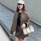 Buttoned Jacket / Plain Skort