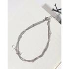 Double-strand Chain Anklet Silver - One Size