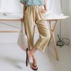 Drawcord-waist Linen Blend Pants