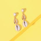 Alloy Shell Faux Pearl Dangle Earring 1 Pair - Gold - One Size