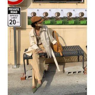 Hidden-button Mac Jacket Ivory - One Size