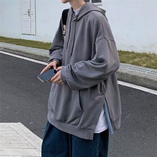 Slit Plain Hoodie