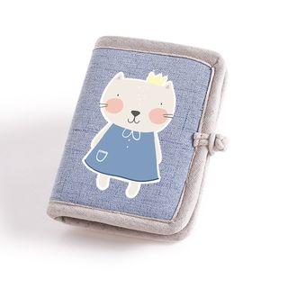 Canvas Cat Print Frog-button Wallet / Long Wallet