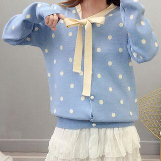 Polka Dot Ribbon Sweater
