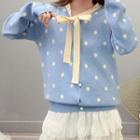 Polka Dot Ribbon Sweater