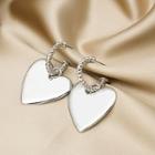 Heart Alloy Dangle Earring E1662-3 - 1 Pair - Silver - One Size