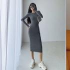 Plain Skinny Midi Dress
