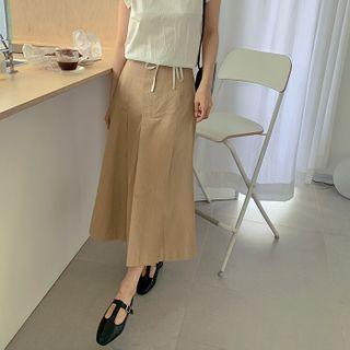 Box-pleat Long Skirt