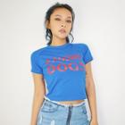 Skinny Lettering Cropped T-shirt