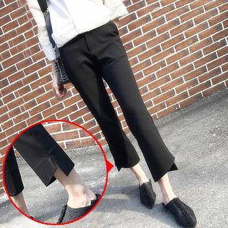 Cropped Boot-cut Split Pants