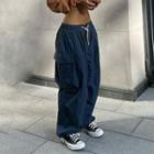 Low-rise Drawstring Cargo Straight-leg Pants