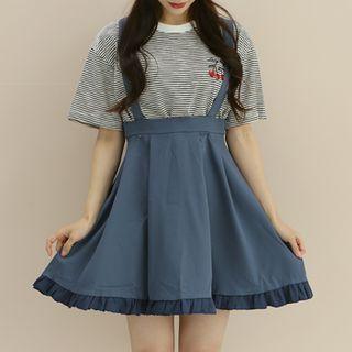 Frill-hem Suspender Skirt One Size