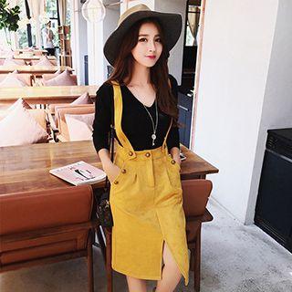 Faux Suede Jumper Skirt