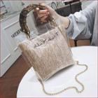 Bamboo-styled Handle Transparent Bucket Bag With Pouch