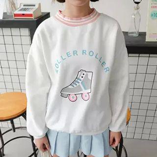 Print Mock Neck Pullover