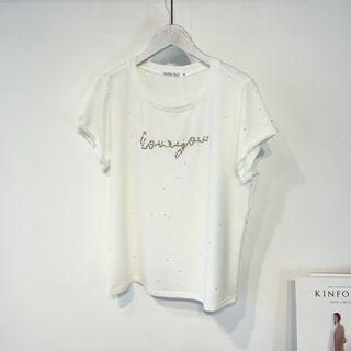 Beaded Short-sleeve T-shirt